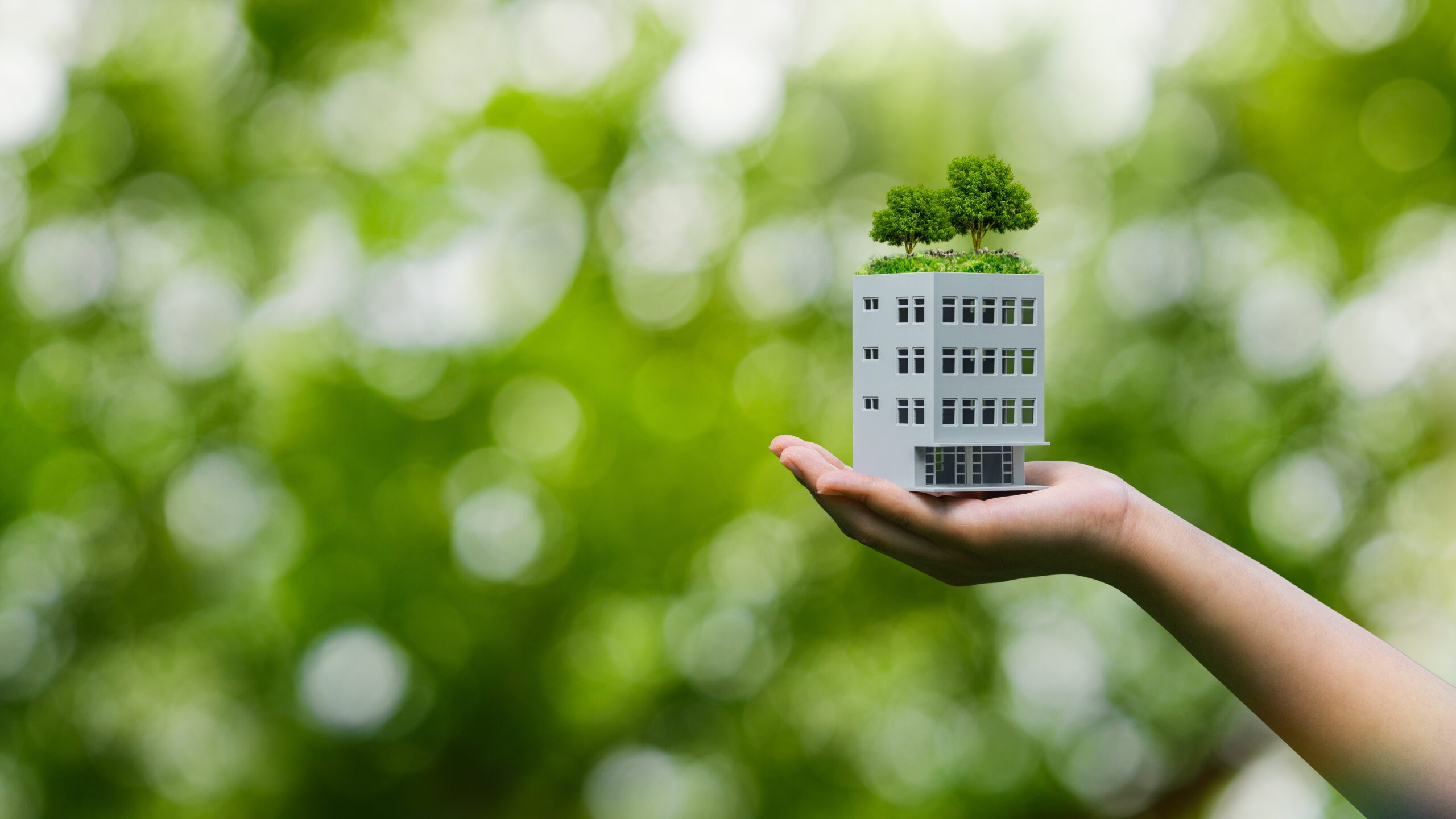 Duurzaam groen gebouw met focus op ESG-doelen