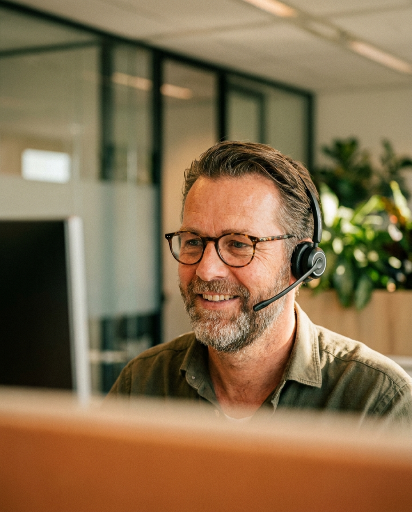 Teamcoördinator Klantcontact aan het werk